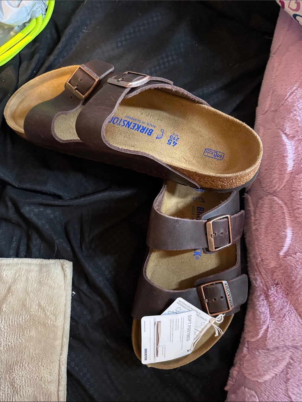Birkenstock Brown Two-Strap Cork Footbed Sandals